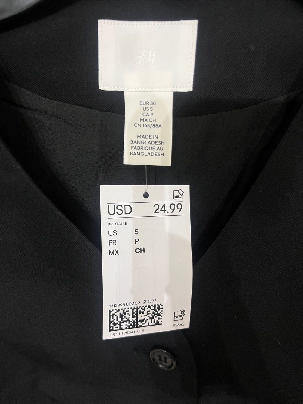 H&M Black Sleeveless Peplum Button-Down Top - Picture 2 of 6